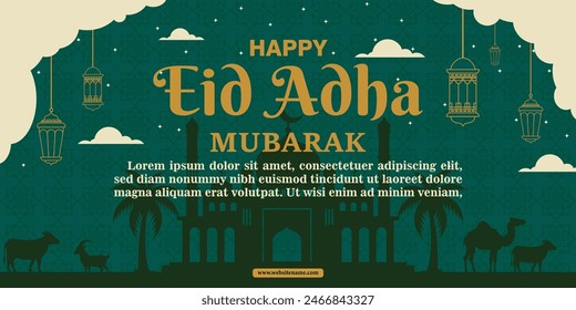 Flache Illustration für islamisches eid al-adha Feier