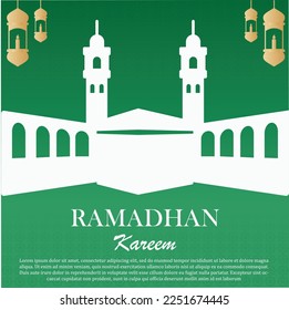 Flat illustration of islamic greeting card