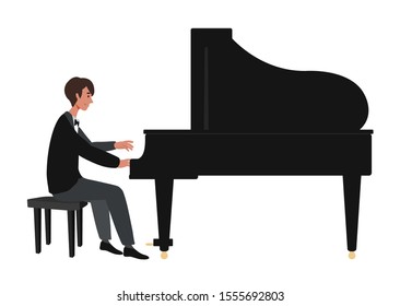 Male Pianist Composer Pianist Wearing Suit Stock Vector (Royalty Free ...