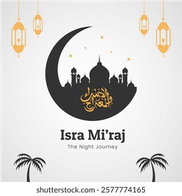 Flat illustration for isra miraj