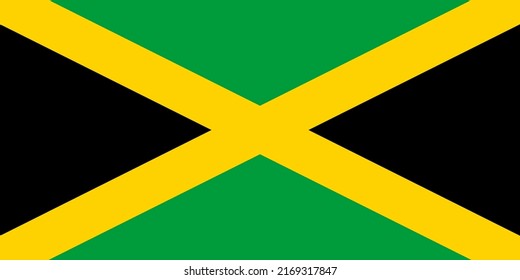 Ilustración plana de la bandera de Jamaica