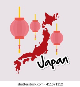Flat illustration of japan design 