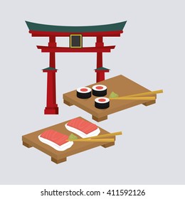 Flat illustration of japan design 