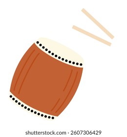 Flat illustration of a Japanese drum
