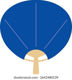 Flat illustration of Japanese fan icon for web design.