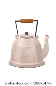 Flat illustration of kettle isolated teapot on white background vector