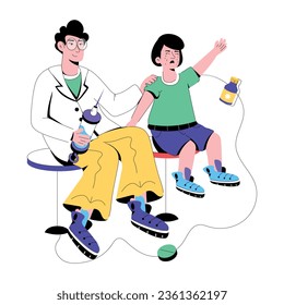 A flat illustration of kid injection 