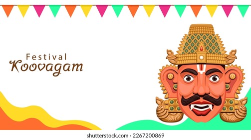 Flat illustration of Koovagam festival. An Indian festival  dedicated to Lord Aravan.