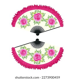 Flat illustration of korean traditional fan 