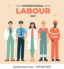 Flat illustration of Labour Day celebration