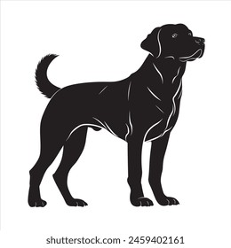 Flat illustration of Labrador Retriever dog silhouette