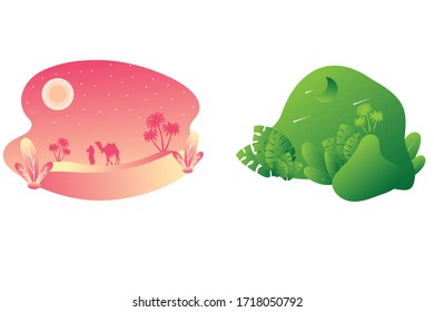 flat illustration landscape nature vector