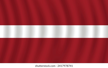 Flat Illustration of Latvia flag. Latvia national flag design. Latvia Wave flag.
