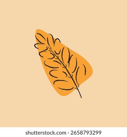 A flat illustration of a leaf with dynamic edges. Editable vector illustration.
