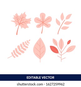 FLAT ILLUSTRATION LEAVES ELEMENT DESIGN 
