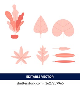 FLAT ILLUSTRATION LEAVES ELEMENT DESIGN 
