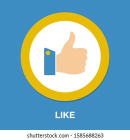 flat illustration of like vector icon, social sign symbol