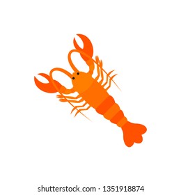 Flat illustration of a lobster for food market and restaurant.