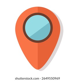 Flat illustration of location pin for travel maps, apps, navigation tools, tourism icons and route planning design