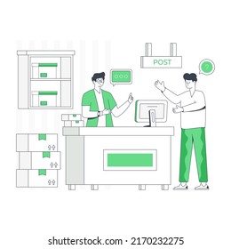 A flat illustration of logistics office 

