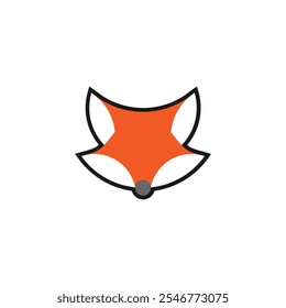 flat illustration logo design of a fox head forming an upside down star.