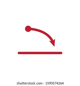 flat illustration of loss vector icon, reduction sign symbol. Suitable for market analysis. Vector icon isolated on white background