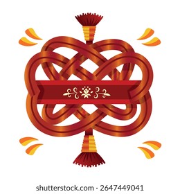 Uma ilustração plana de amuleto de nó de sorte