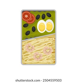 Flat Illustration Of Lunch Box