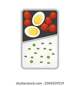 Flat Illustration Of Lunch Box