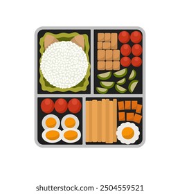 Flache Abbildung der Lunchbox