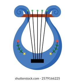 A flat illustration of lyre instrument