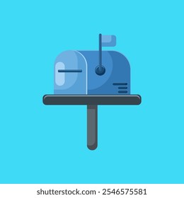 Flache Illustration Briefkasten-Symbol mit modernem flachen Stil, Brief