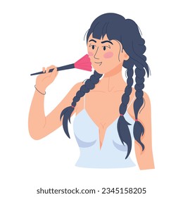 Flat illustration of makeup lover 