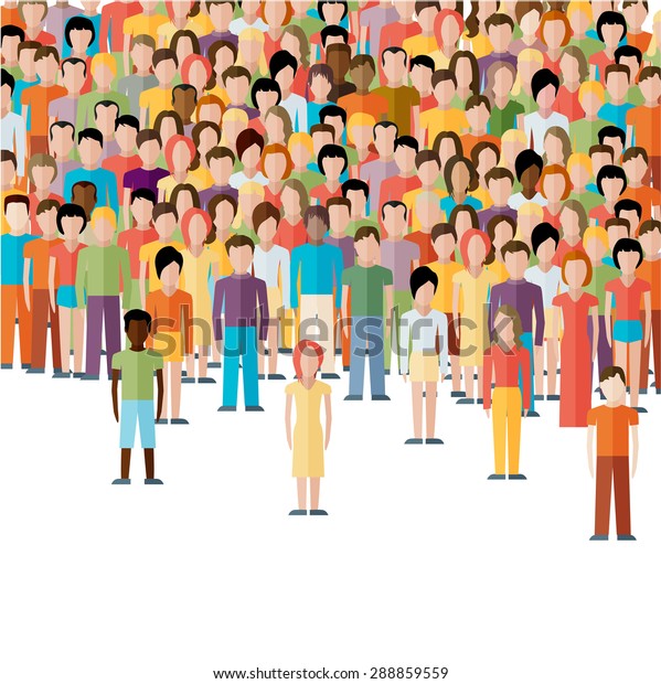 Flat Illustration Male Community Crowd Guys Stock Vector (Royalty Free ...