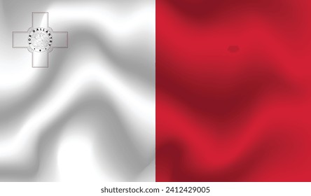 
Flat Illustration of Malta flag. Malta flag design. Malta Wave flag.