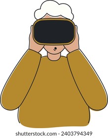 Ilustración plana de un hombre con gafas VR, gadget moderno.
