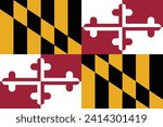 Flat Illustration of Maryland State flag. Maryland flag design.