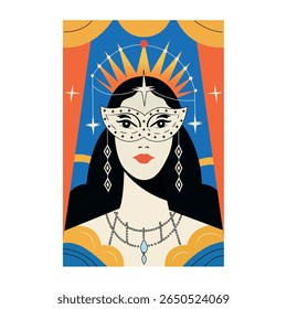 Uma ilustração plana de personagem de máscara