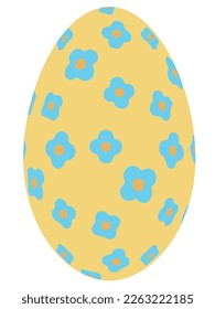 Material de ilustración plano de huevo con patrón floral