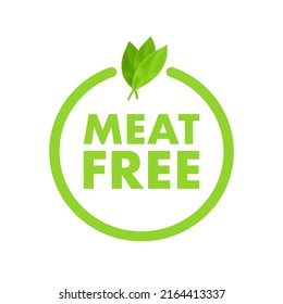 Ilustración plana con carnes libres sobre fondo verde. Signo de hoja de planta