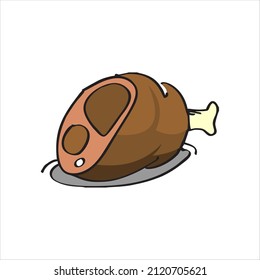 Flat illustration meat graphic design doodle