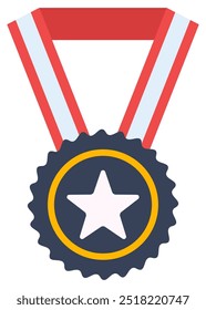 Flat illustration of medal isolated on white background.