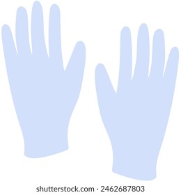 Flat illustration of a medical gloves isolated on white background.