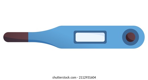 Flat illustration of medical thermometer for measure temperature of body.