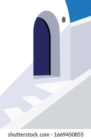Flat Illustration of mediterranean village