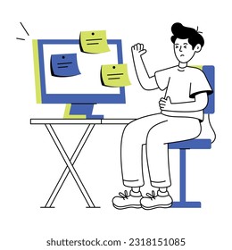 Flat illustration of meeting reminder 