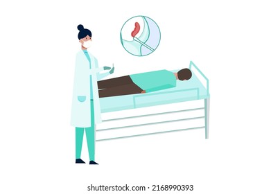 flat Illustration of methods of swab test corona virus, editable color, let's make your design easier