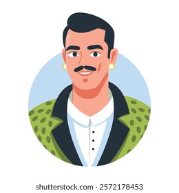 A flat illustration of mexican pop singer 