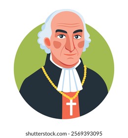 A flat illustration of mexican priest character 