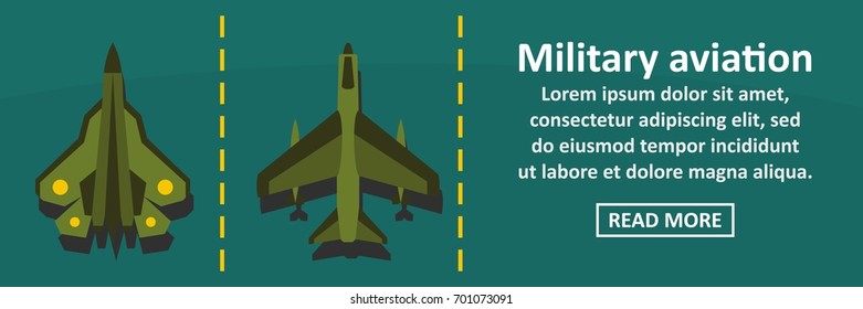 Flat illustration of military aviation banner horizontal vector concept for web